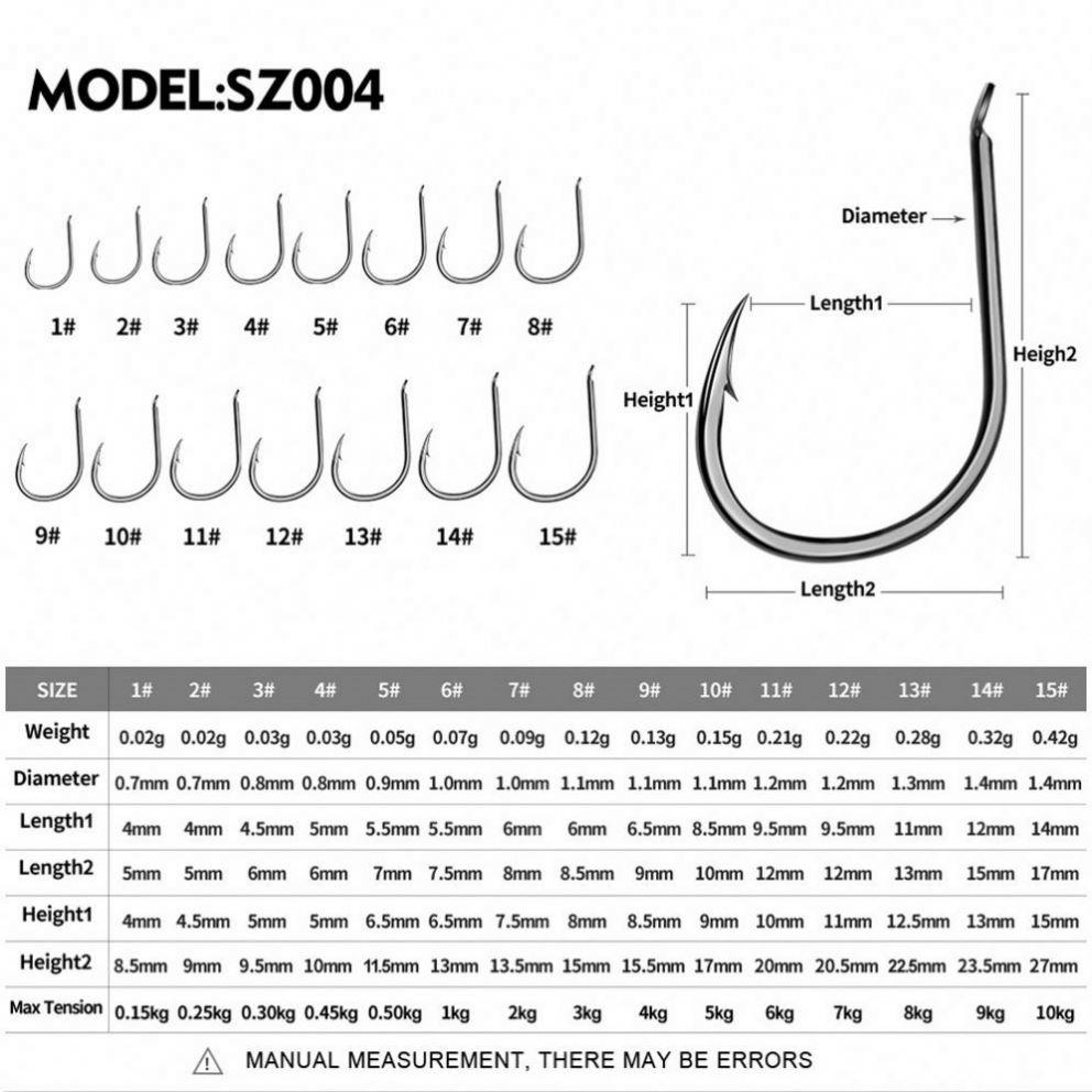 High Carbon Steel Fishing Hooks Set 100pcs for Sea Fishing Tackle