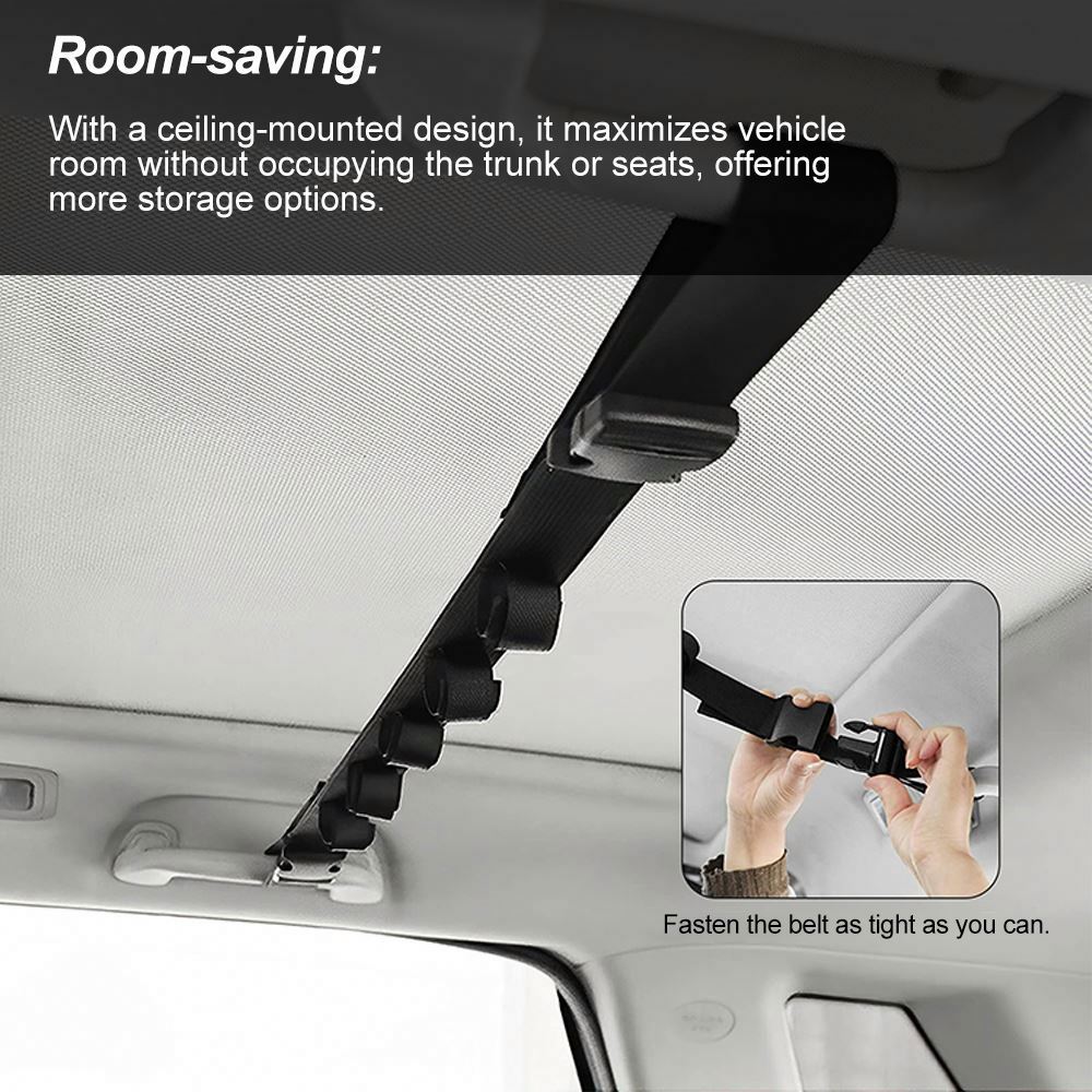 Baiyuheng Adjustable Car Fishing Rod Holder with Belt for Fishing Rod Storage - Essential Car Accessory for Anglers