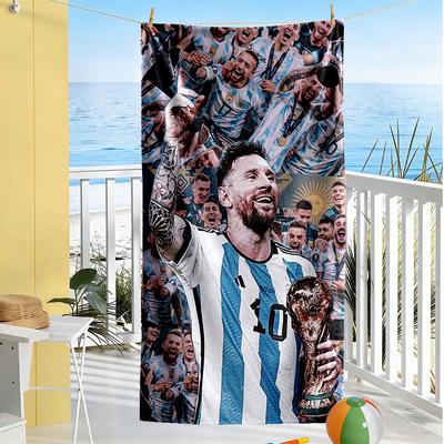 Messi Beach Towel Quick-Dry Soft Microfiber Comfortable Lightweight Suitable for Sports, Travel, Swimming, Yoga, Bathroom, Beach, And Pool