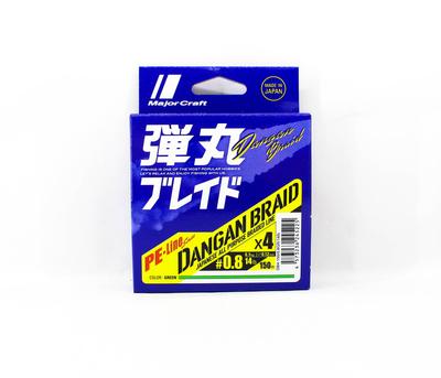 Major Craft Плетёная леска Dangan X4 150м P.E 0.8 Зелёная DB4-150/0.8GR/14lb 5225