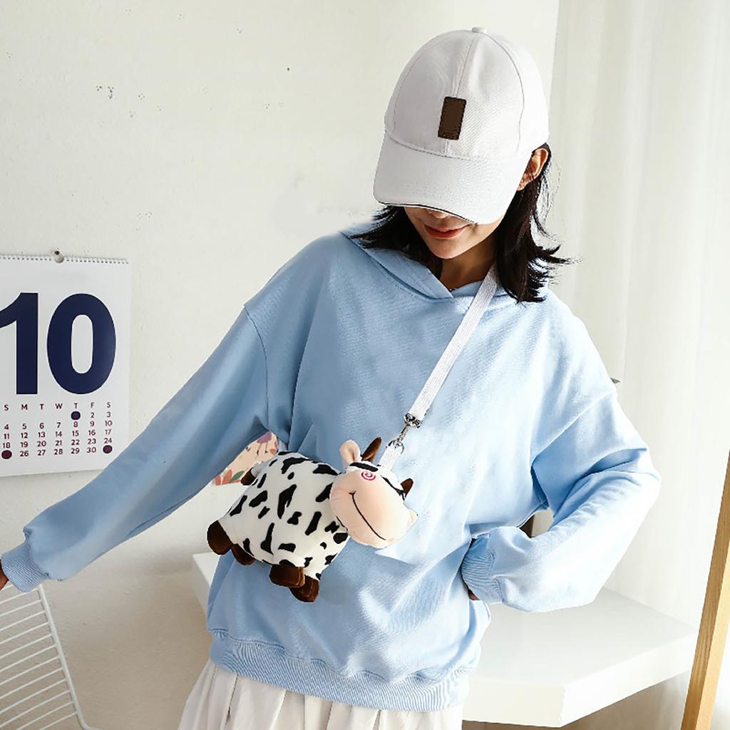 Plush Doll Cow Shoulder Bag Messenger Bag Mobile Phone Bag Messenger Bag