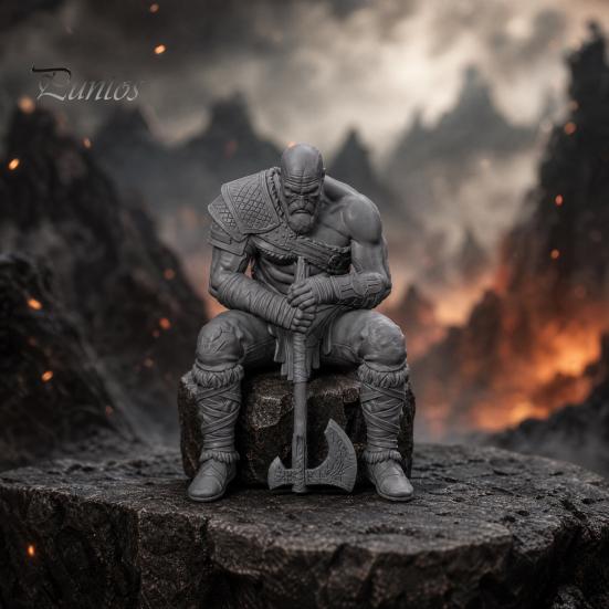 Украшение комнаты 3D-печатная статуя воина, фигурка скандинавской мифологии с декоративным оружием, коллекционный предмет для дома, офиса, игр