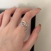 Корея S925 Стерлинговое Серебро Женское Винтажное Кольцо с Открытой Шиной - Простое, Легкая Роскошь, Дизайн Тяжелой Промышленности