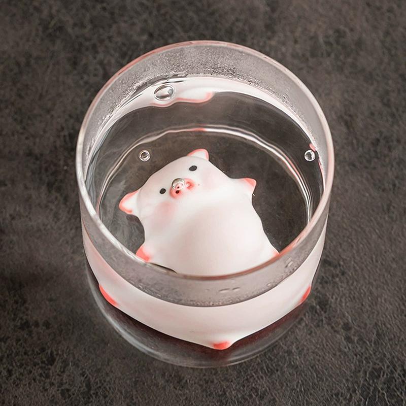 Bubbling Tea Pet Piggy Cartoon Ceramic Tea Cup Little Pig Spit Bubbles Water Mug Funny Gift Home Decoration Tea Accessories