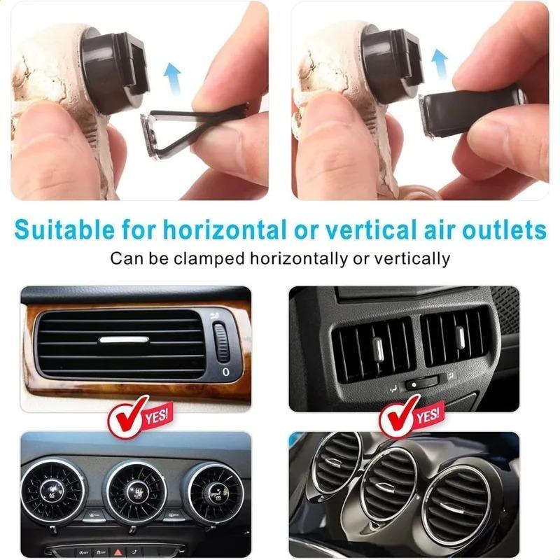 Skull Car Air Freshener Vent Clip Creative Ornament Halloween Car Air Vent Resin Decoration Skull Head Cover Car Decorative