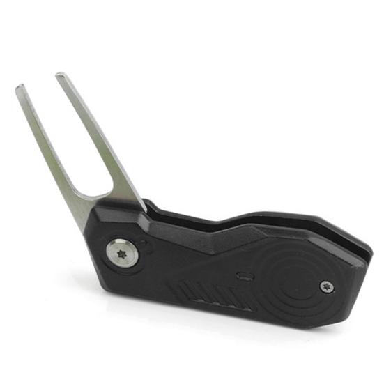 Golf Divot Repair Tool Foldable Heavy Duty Magnetic Ball Marker Sharp Button Stainless Steel Golf Putting Green Fork Golf Accessories