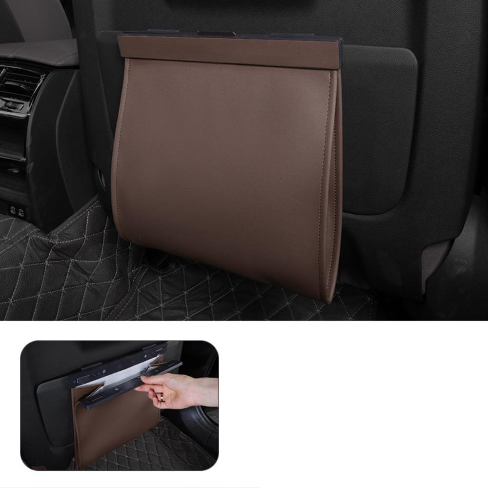 Waterproof Magnetic Adsorption Storage Bag Leather Seat Hanging Trash Can  Car Interior Supplies