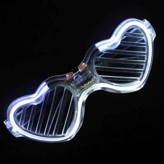 Kids Glow-in-the-Dark Glasses 3 Light Modes Light-Up Frames Battery-powered Heart Shape Cosplay