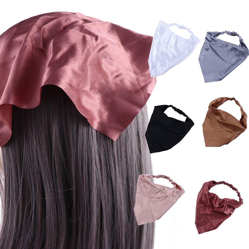 Band Elegant Headbands Silky Satin Hair Accessories Headwrap Turban Bandana Triangle Hair Scarf