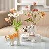 Cute Ceramic Cat Vase Hydroponic Vase Desktop Ornament Home Decor Garden Decoration