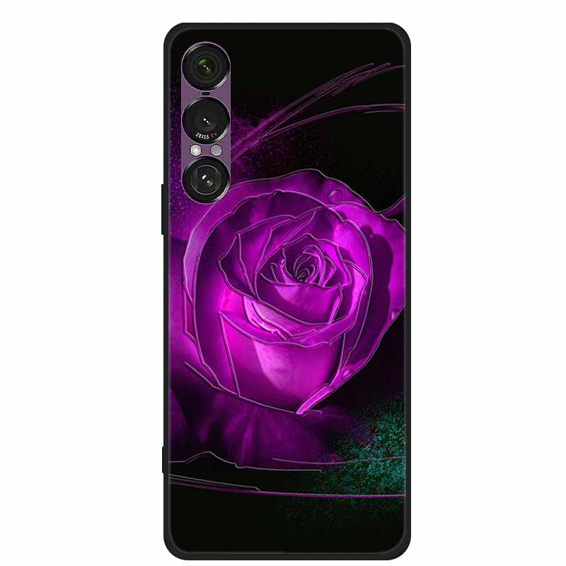 3D Тисненый Чехол Для Sony Xperia 1 VII 5G Чехол Цветы ТПУ Мягкий Силикон Задняя Крышка Для Sony Xperia 1 VII 2025 Чехол для Телефона XQ-FS54