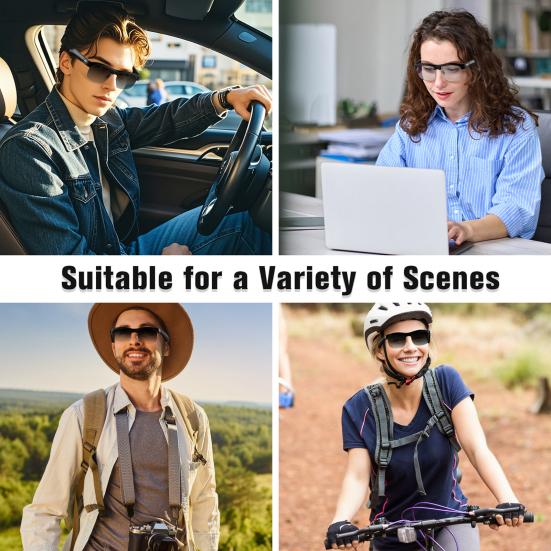 Умные очки Солнцезащитные очки с поддержкой Bluetooth Эргономичный дизайн Перезаряжаемые фотохромные линзы Очки с защитой от УФ-излучения и динамиком