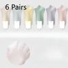 6 Pairs of Women's Summer Thin Cotton Boneless Deodorant Sweat Absorbing Heel Mesh Boat Socks