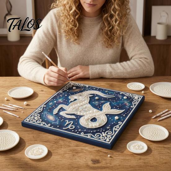 Набор для рисования стразами DIY, набор для рисования искусственным жемчугом, 12 созвездий для ручной работы, декоративные поделки на деревянной раме для взрослых, начинающих