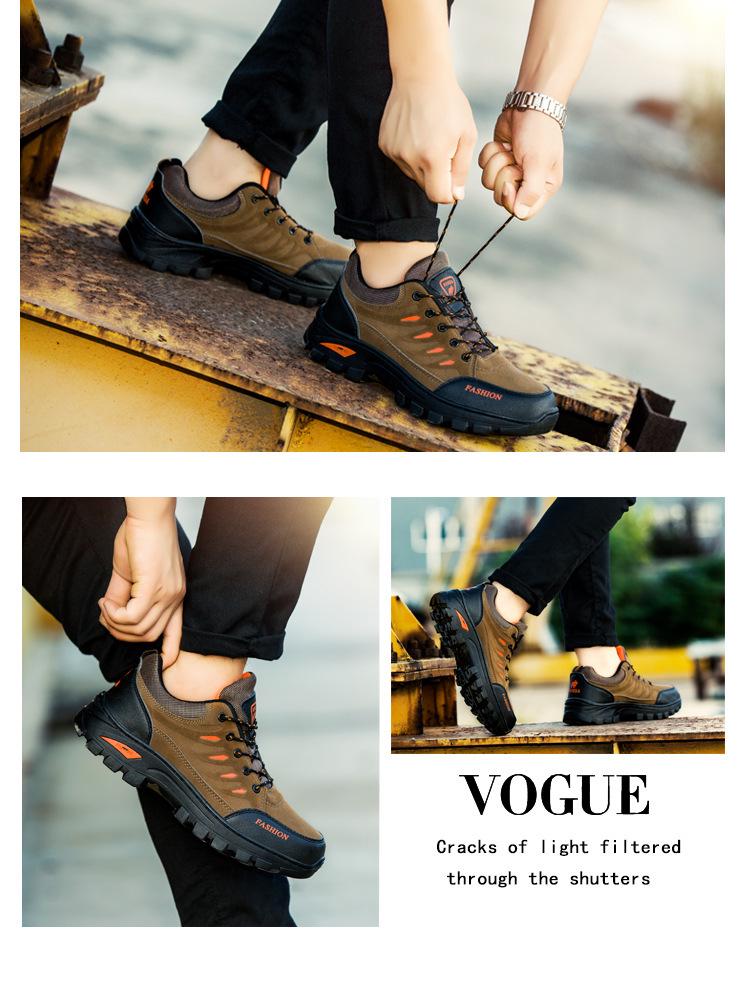 Мужские нескользящие походные ботинки в рабочем стиле — повседневные кроссовки на толстой подошве со шнуровкой для активного отдыха на весну и осень