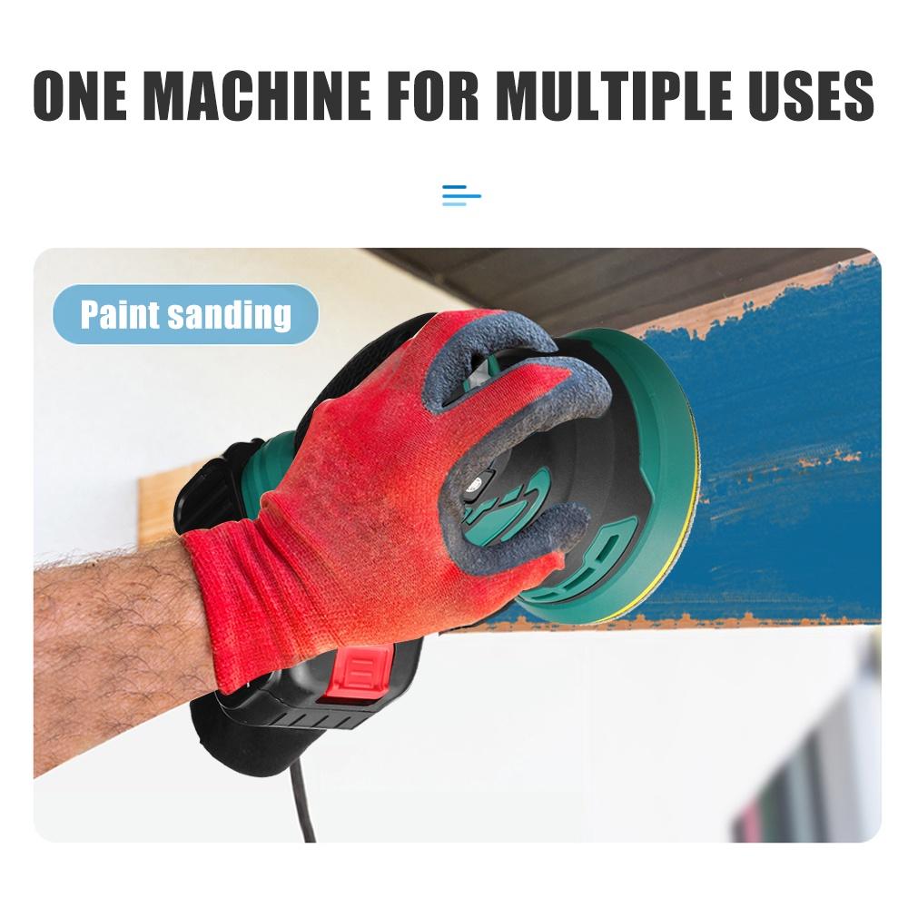 Cordless Rechargable Random Orbital Electric Sander With Sandpaper Wood Grinder Polishing Grinding Machine