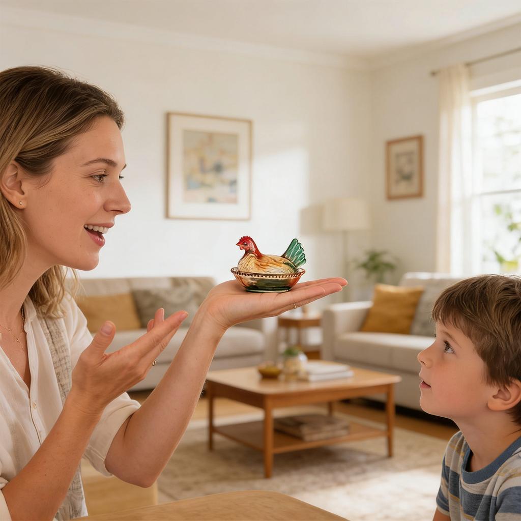 Хрустальное Стекло Курица Форма Хранение Банка Фигурка Конфетница