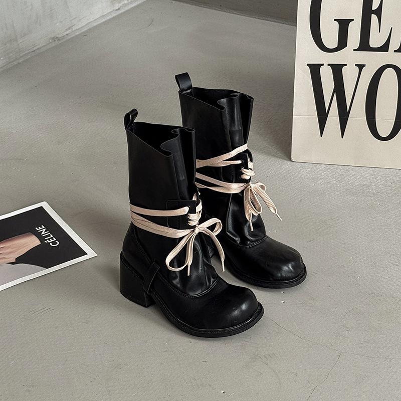 Винтажные короткие ботинки Spice Girls, ботинки-пайлы, женские ботинки на толстом каблуке, облегающие модные ботинки на высоком каблуке, весенне-летние ботинки с ремешком, ботинки Мартин