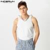 Летние мужские повседневные облегающие топы без рукавов с наплечниками