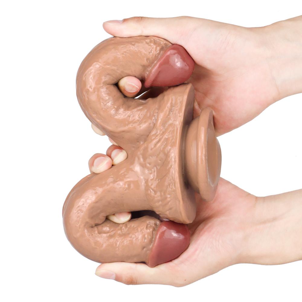 Симуляция женской мастурбации Пенис Двуглавый Большой Дилдо Игрушки для взрослых Секс-игрушки Лара