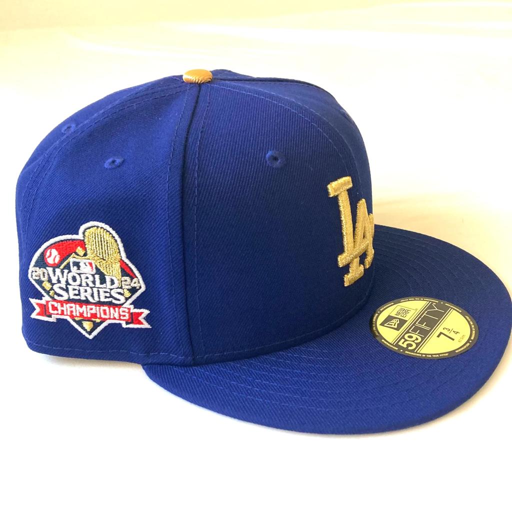 Памятная бейсболка чемпиона мира Los Angeles Dodgers 59FIFTY, золотая/королевская, размер 7 3/4 [Предмет]