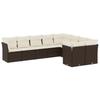 VidaXL Salon de Jardin avec Coussins 9 pcs, Canapés de Terrasse, Ensemble de Meubles de Patio, Mobilier d'Extérieur, Marron 3250012