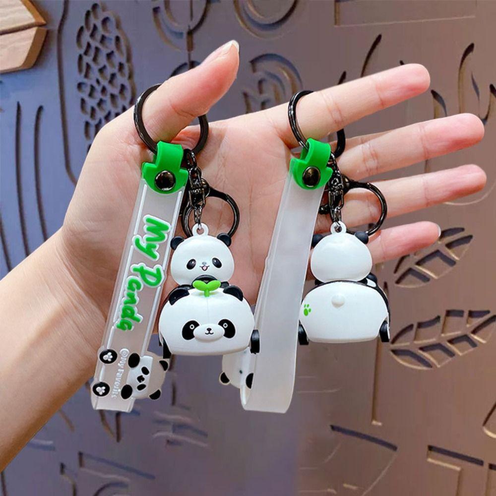 Anti-lost Panda keychain Cartoon Doll Keychain Cute Animal Car KeyChain  Kids