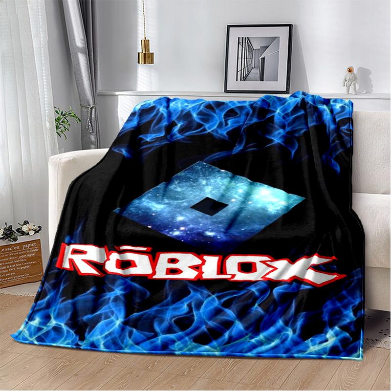 3D Мультяшное Игровое Фланелевое Одеяло R-Robloxs Мягкое Теплое Плед для Кровати Спальни Комнаты Гостиной Путешествий Кемпинга Пикника Подарок