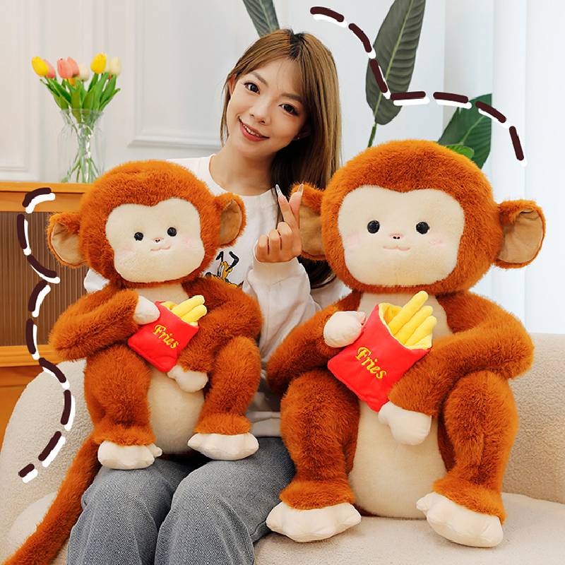 Monkey Toys Plush French Fries Golden Monkey Cartoon Animals Fill Doll Gift Toy