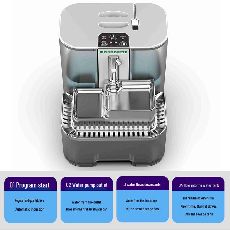 5L Flowing Water Pet Fountain with Separate Purified Water Tank