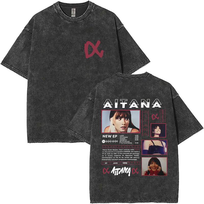 Butterfly Aitana Fashion Graphic Retro Washed Tshirt Men Women Short Sleeve Cotton T Shirts Aesthetic Trend Cotton YK Clothing