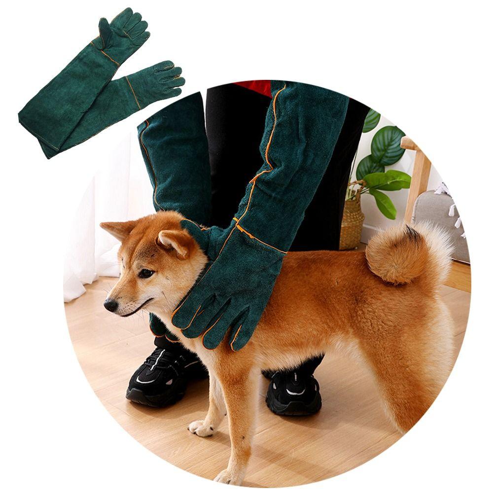 Пара Утолщенных Захватывающих Перчаток для Питомцев Защита от Укусов Прочные Безопасные Перчатки для Укусов Обращение с Собаками