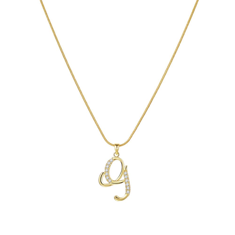 «Элегантное 26-буквенное золотое ожерелье-змейка с инкрустацией из циркония»