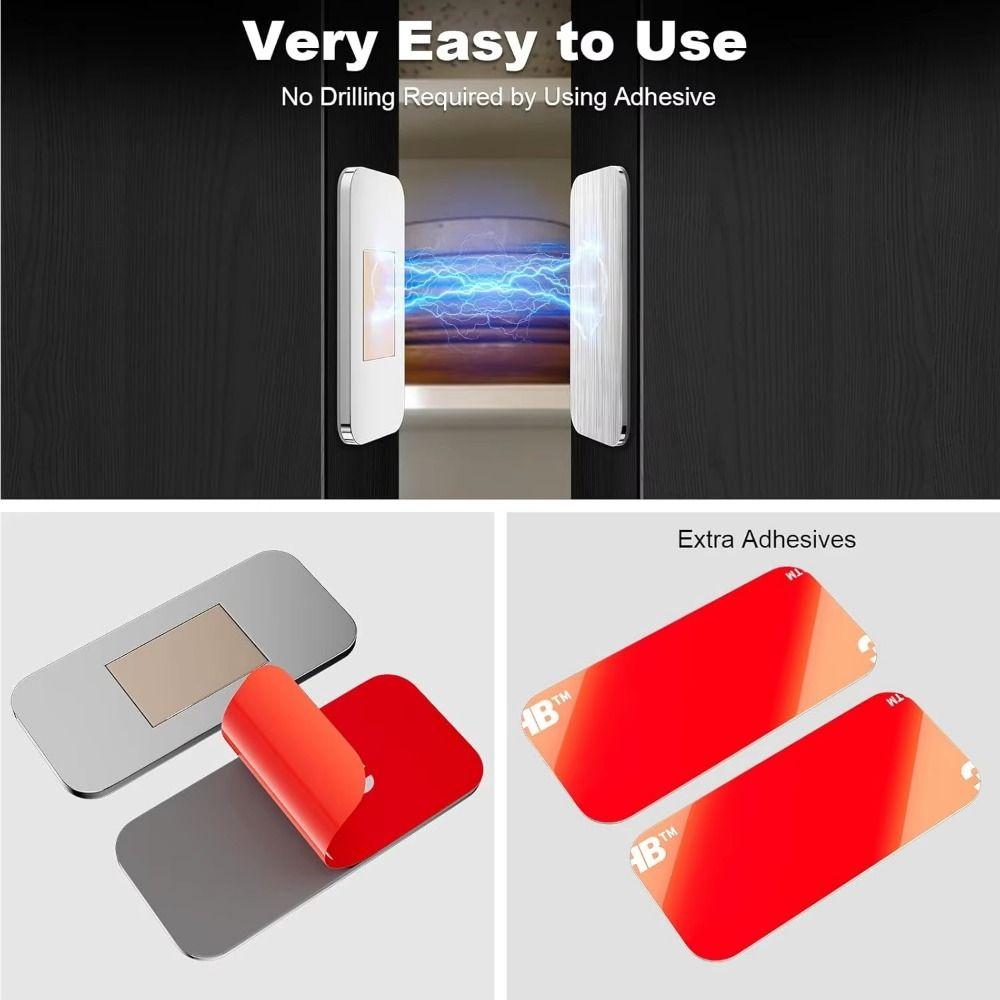 4 Set Stainless Steel Magnetic Cabinet Door Catch Self-Adhesive Drawer Closer Furniture DIY