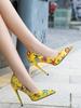 Модные остроносые туфли на высоком каблуке 12 см, тонкий каблук, лакированная кожа, сексуальные туфли-лодочки, женская обувь, нишевый граффити, милые девушки