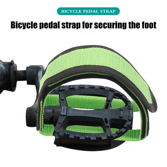 Bike Cycling Pedal Tape Anti-slip Toe Strap Belt Sturdy Canvas Double-Layer Fixed Gear Mountain Bikes Hook Lace-Up Straps for Safety