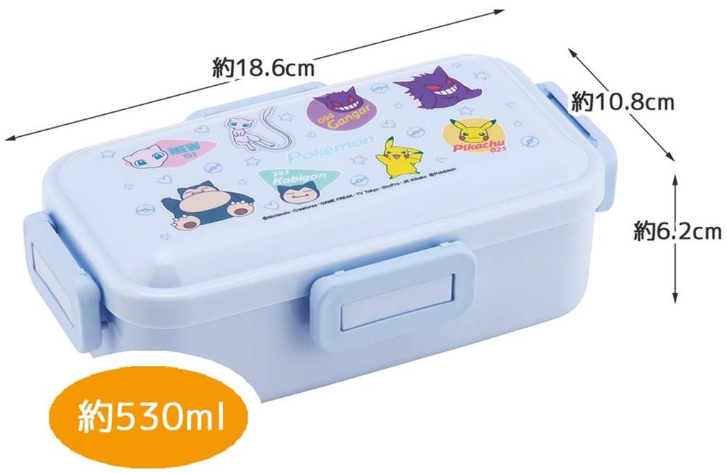 Skater Bento Box 530ml Antibacterial Fluffy Dome Lid For Women Made In Japan Pokemon Colorful Art PFLB6AG