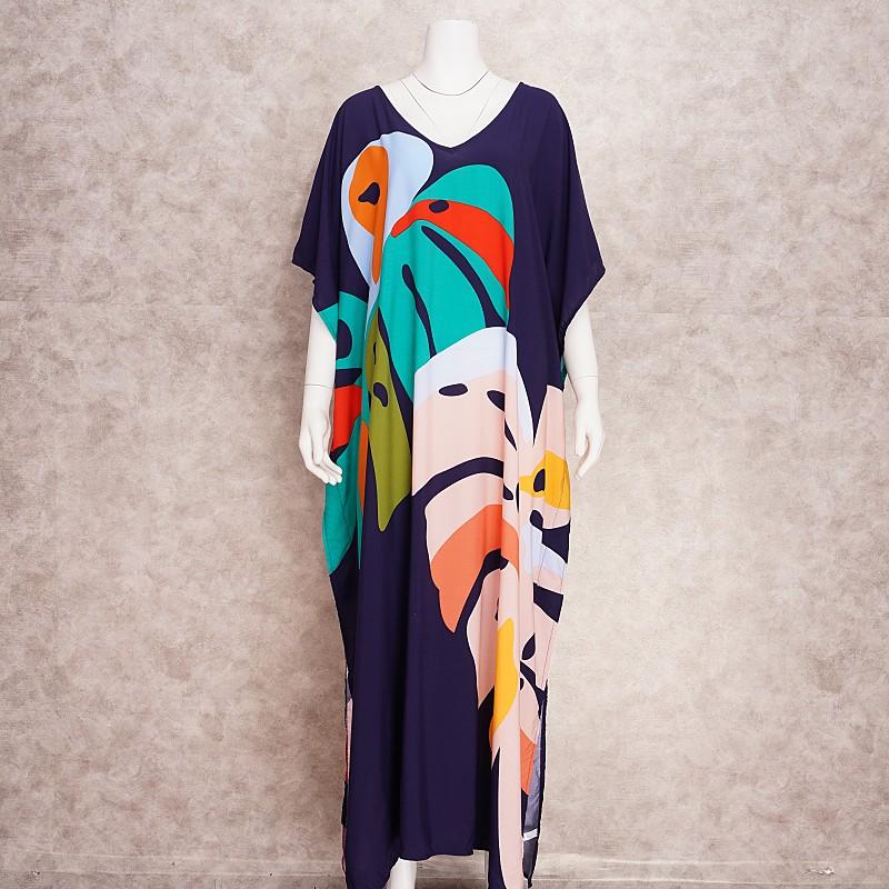 EDOLYNSA Long Beach Dress Cover-Ups for Women Pareo De Plage Swimsuit Cover Up Beach Sarongs Swimwear Kaftan Beachwear Q1476