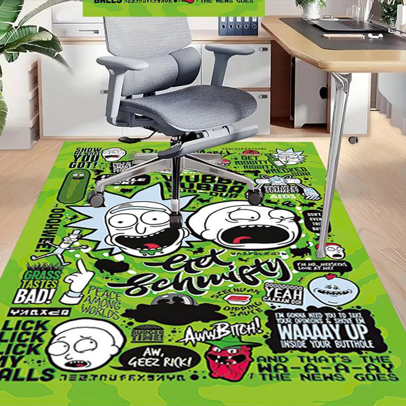 Rick Morty Sticker Art Carpet For Playroom Bedroom Living Room Sofa Home Decorkids Game Area Rug Nonslip Floor Mat
