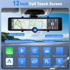 10”12” 4K Stream Mirror Dashcam Camera Carplay Android Auto Car DVR Bluetooth FM Rearview Dash Cam Wifi Dual Len Video Recorder