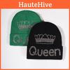 Modern Knitted Cap With Queen Crown Pattern For Cold Weather Fashion And Warmth
