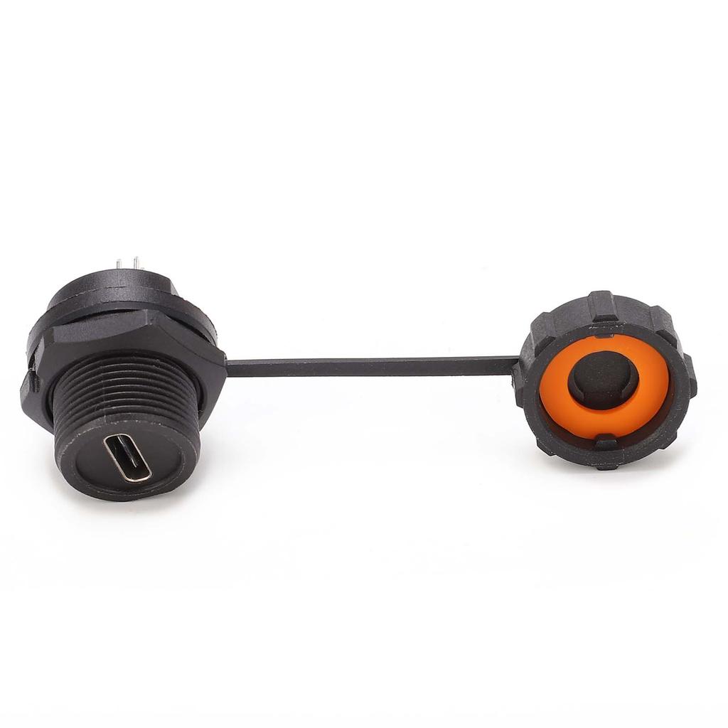 TypeC Socket PCB Panel Mount Thread Install Industrial Waterproof Connector  E10TPCTF1F