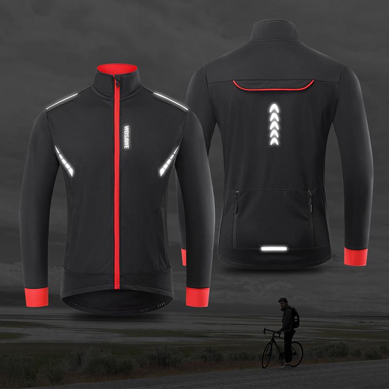 Велосипедная куртка WOSAWE Мужская термофлисовая ветрозащитная велосипедная куртка