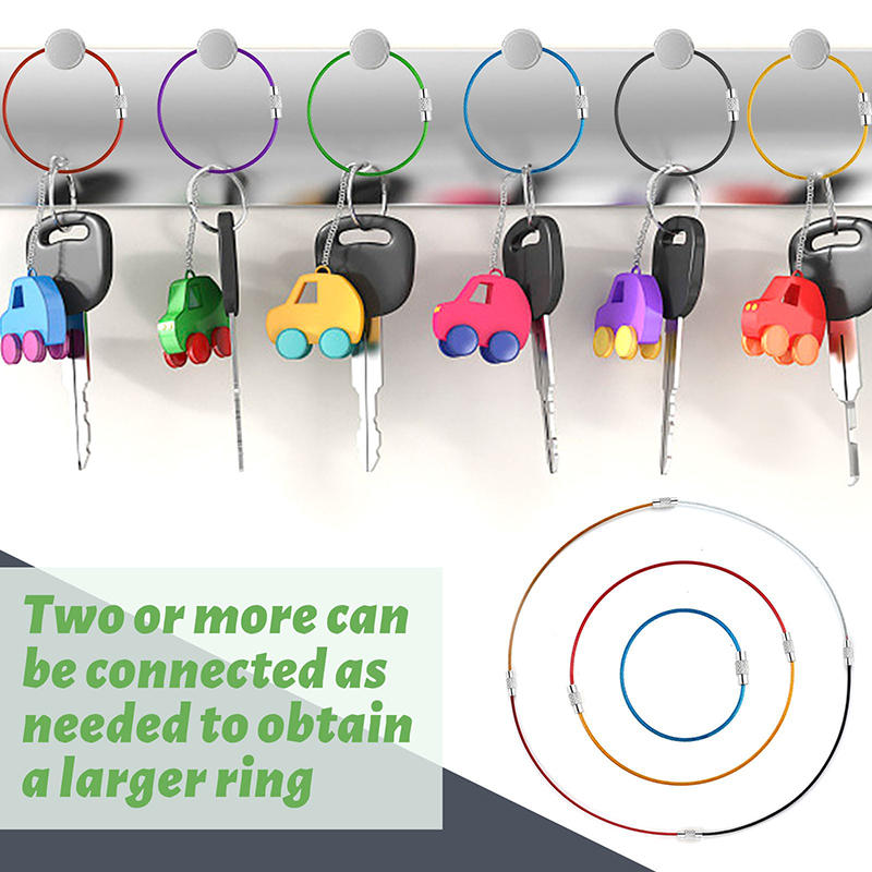 10/20 шт. Кольца для брелоков с винтовым замком - Прочные петли из стального троса, аксессуары для кемпинга, для ключей, рюкзака и снаряжения для активного отдыха