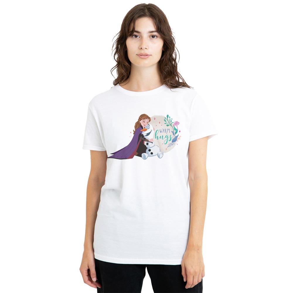 Frozen Womens/Ladies Like Warm Hugs Anna And Olaf T-Shirt