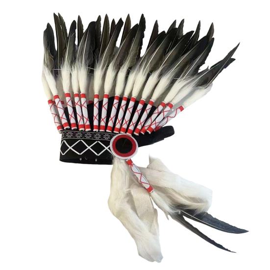 Головной убор из искусственного пера Yousheng в индейском стиле высотой 40 см, головной убор для фотосъемки, фестивалей, косплея, карнавального костюма, аксессуара