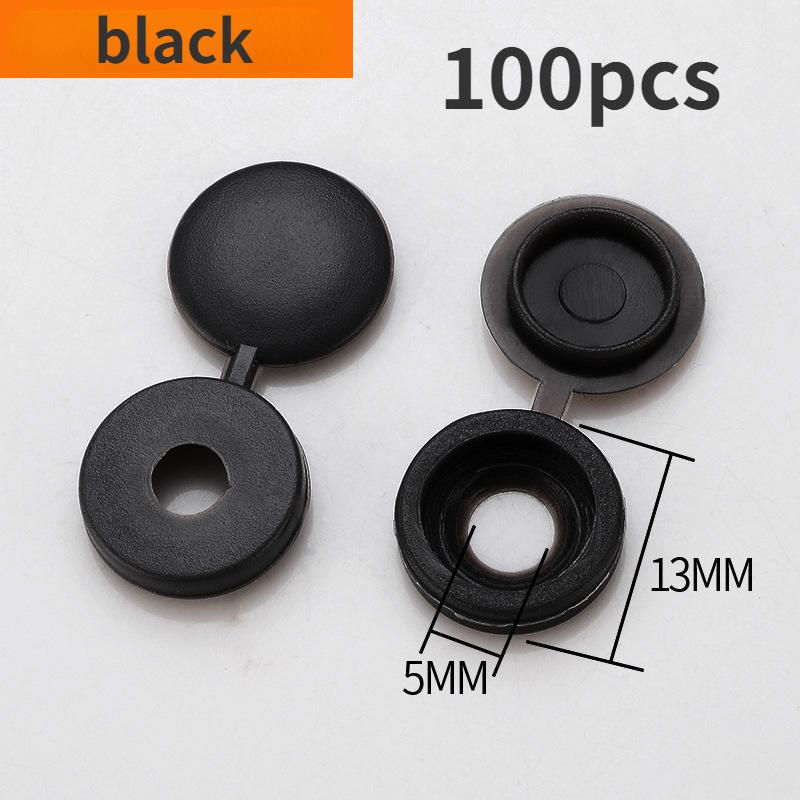 100Pcs Screw Bolt Cover Plastic Cap High Quality Hinged Protective Cap Button For Car Furniture Decorative Nuts Bolts Hardware