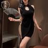 Sex Underwear Sexy Hot High Split Cheongsam Hollow Backless Straps Uniform Temptation Suit Classical Cheongsam Women