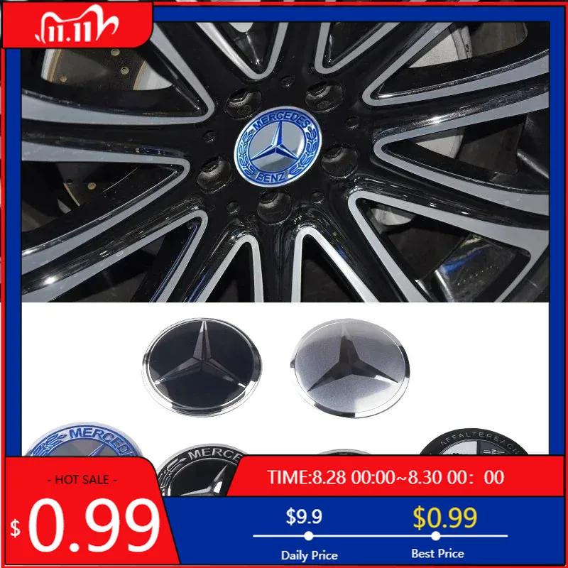 GLC GLB 4pcs 56mm Car Wheel Center Caps Stickers For Mercedes Benz AMG E S C A B Class GLE GLS CLS GLA GLK GLB W205 W206 W221 W
