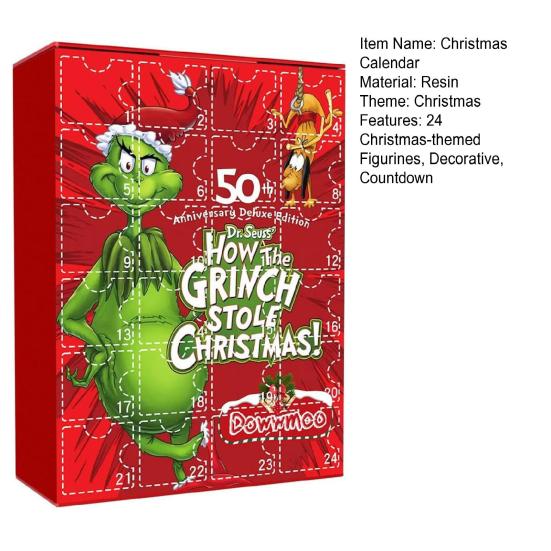 Рождественский адвент-календарь 2023 года с рождественскими фигурками, обратный отсчет до Рождества на 24 дня